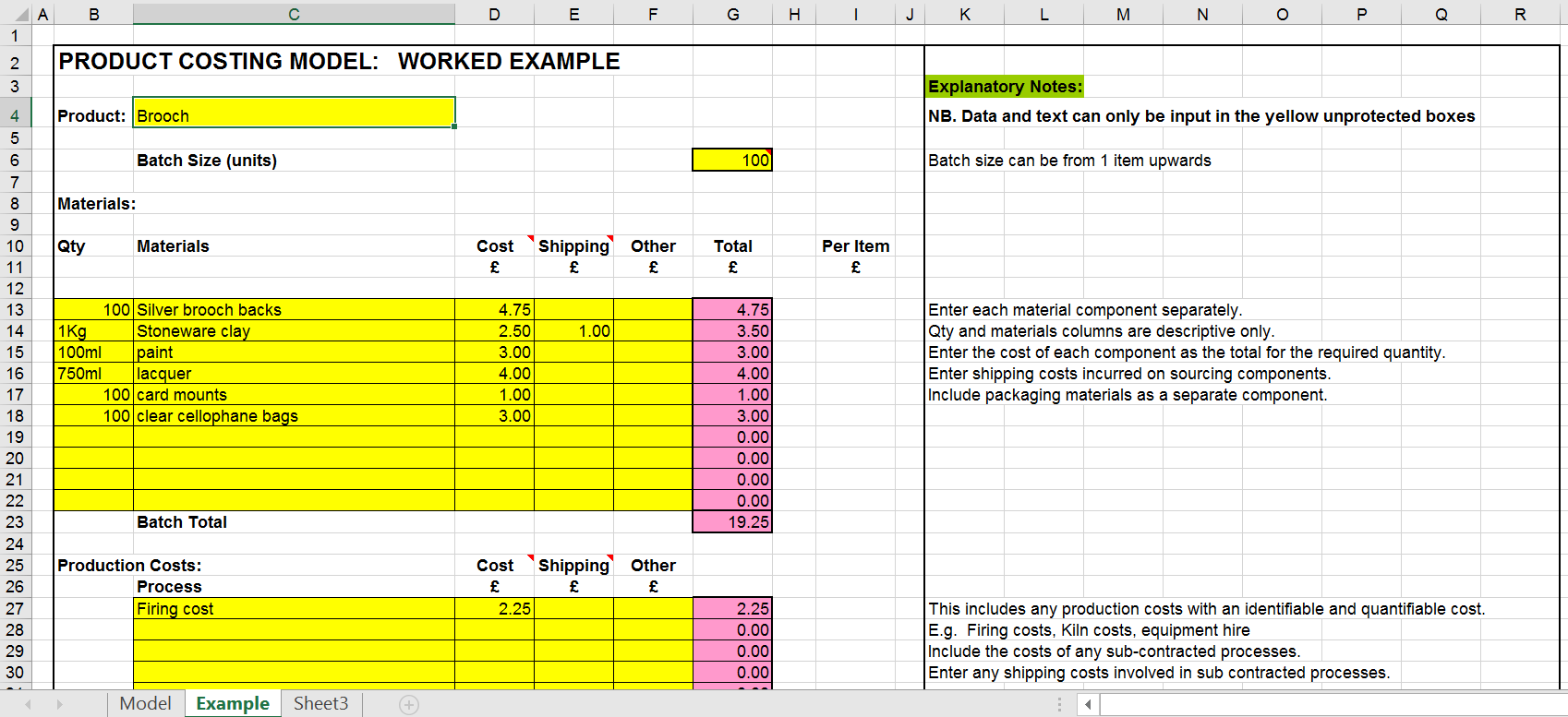 Pricing Your Product Product Costing Excel Template Eloquens