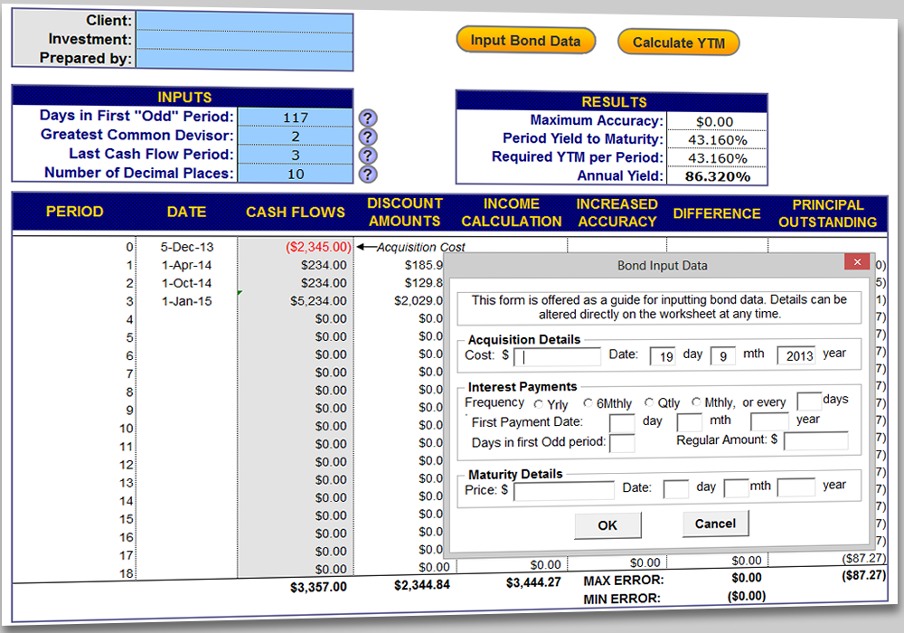 Bond Yield Calculator Excel Model Eloquens