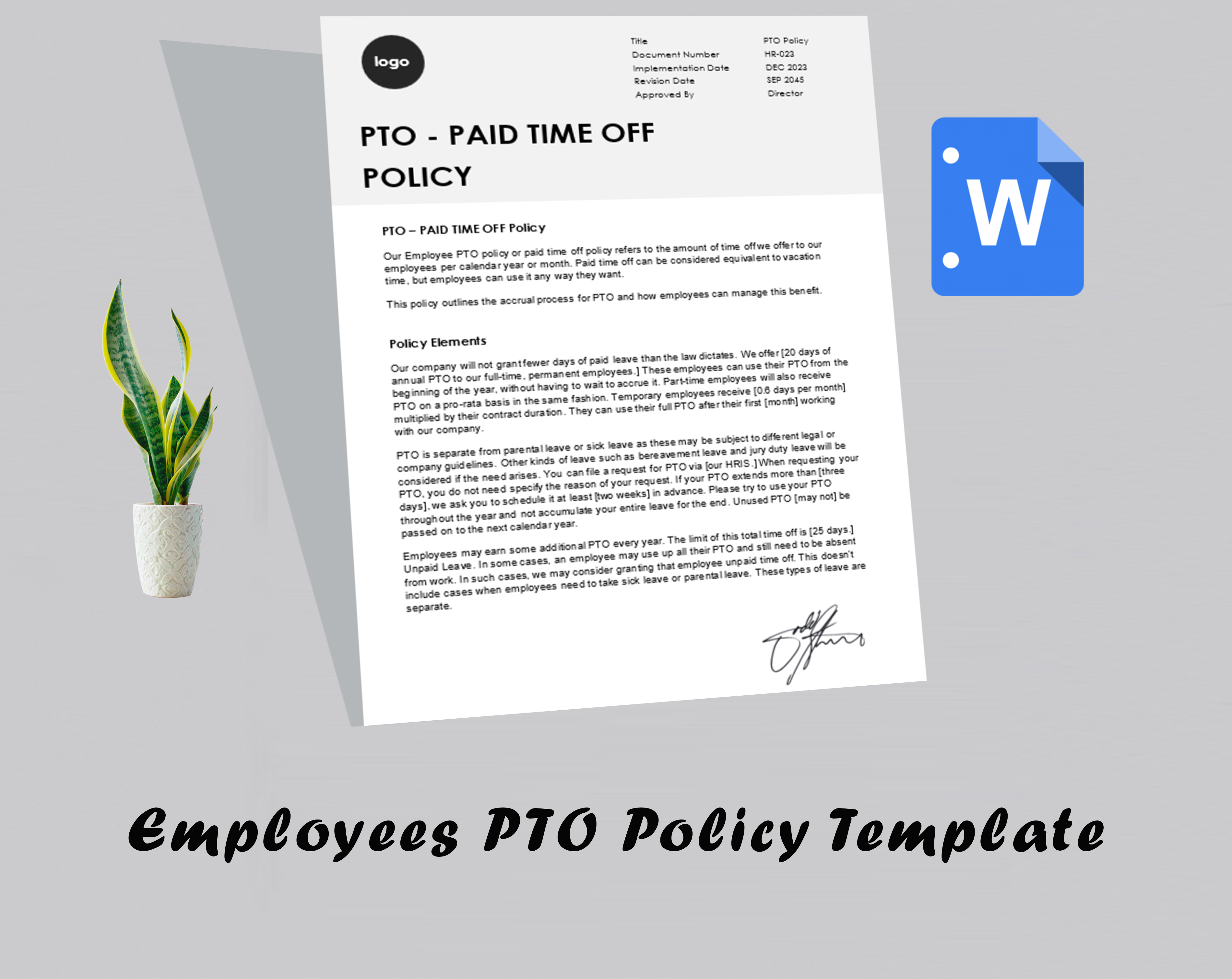 Employees PTO Policy Template - Eloquens