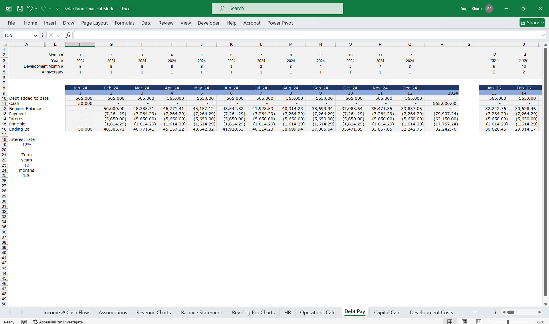 Solar Farm Financial Model - Eloquens