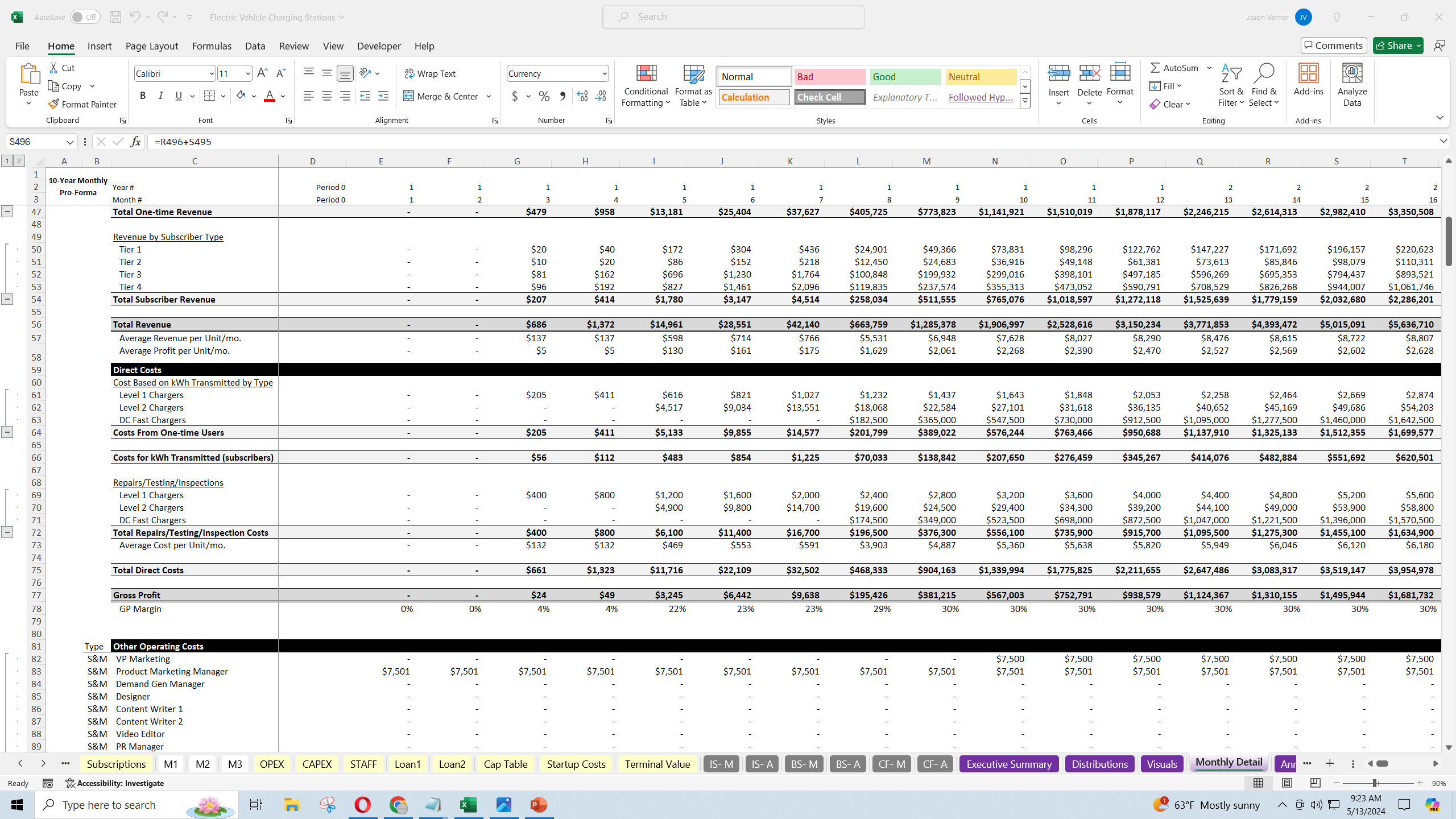 EV Charging Station Scaling Model Excel Template with Integrated 3 ...