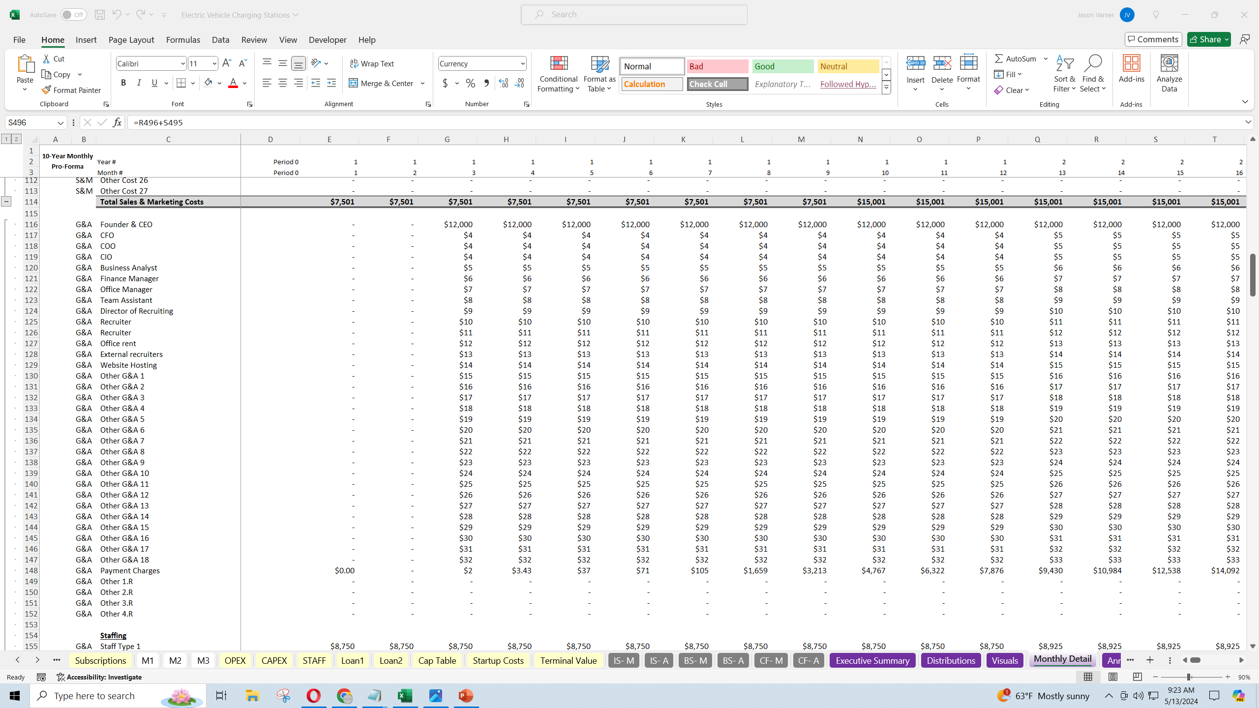 EV Charging Station Scaling Model Excel Template with Integrated 3 ...