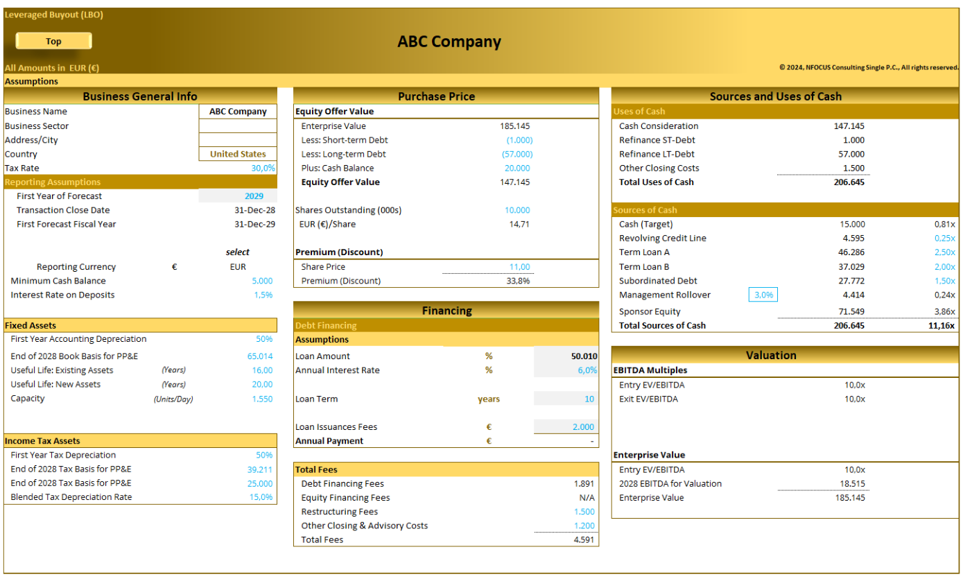 Leveraged Buyout (LBO) Financial Model - Eloquens