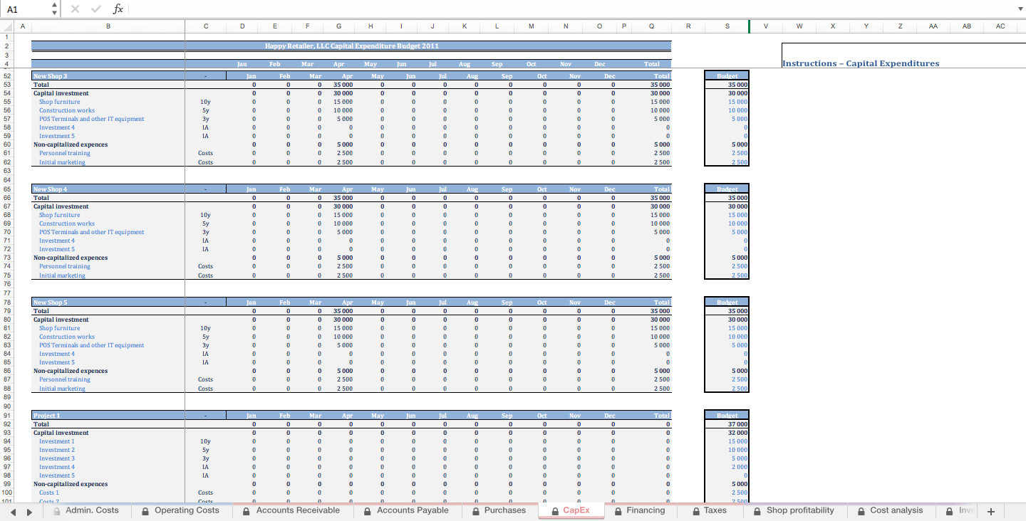 Retail Budgeting Excel Template - Eloquens