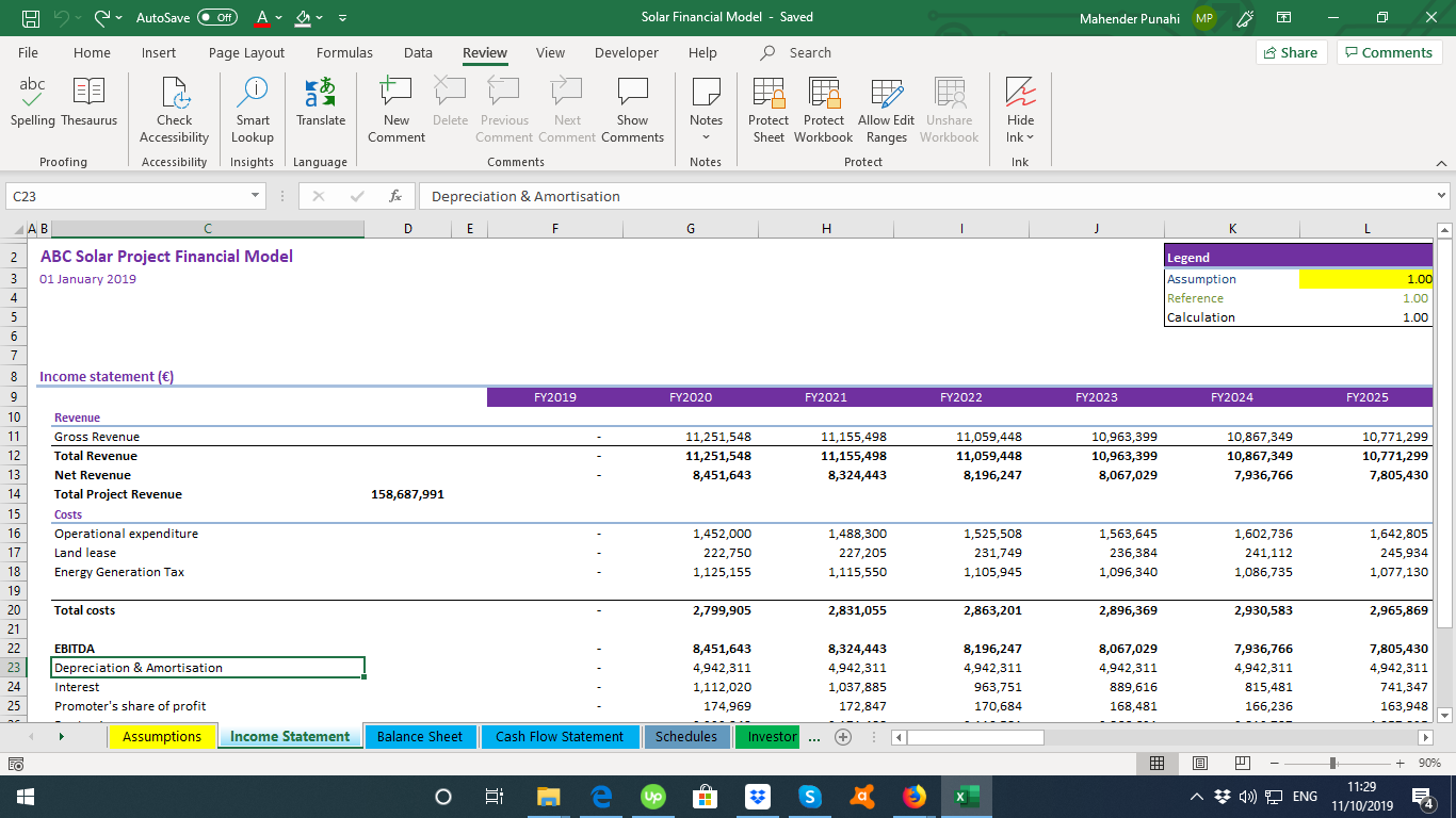 project financial modeling