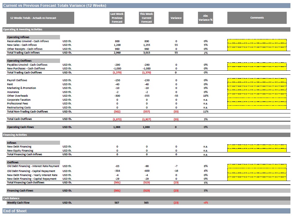 Folge Mandatiert Wir Rolling 13 Week Cash Flow Forecast Kapillaren 