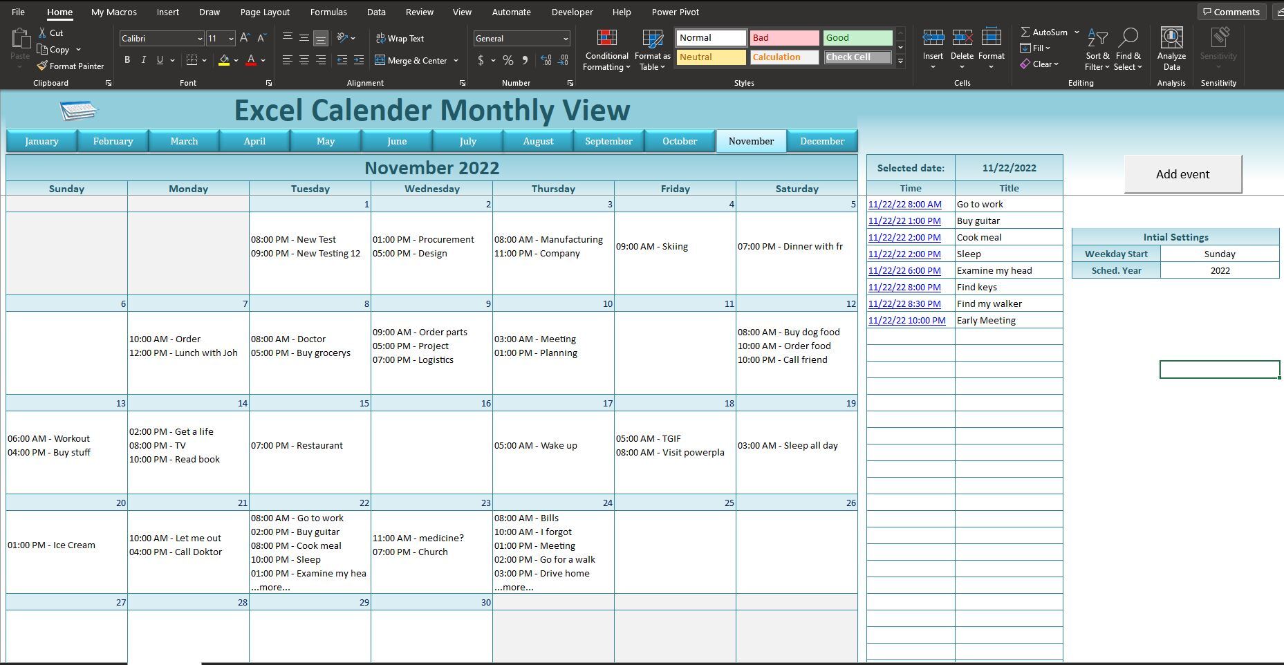 Dynamic Appointment Scheduler / Calendar Monthly View Eloquens