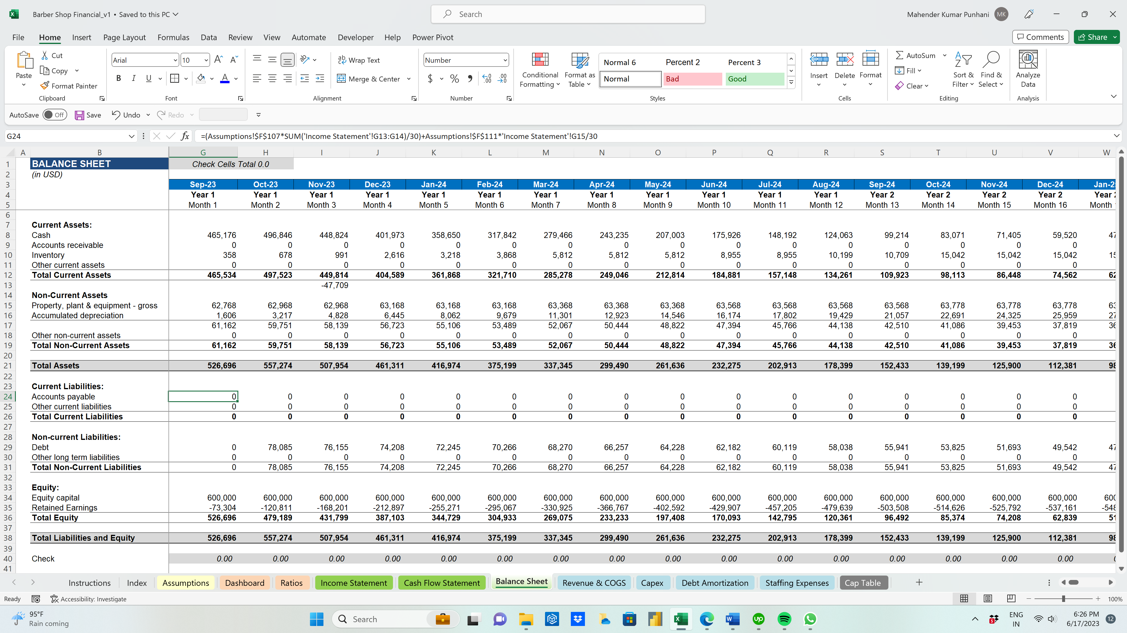 Barber Shop Financial Model - Eloquens