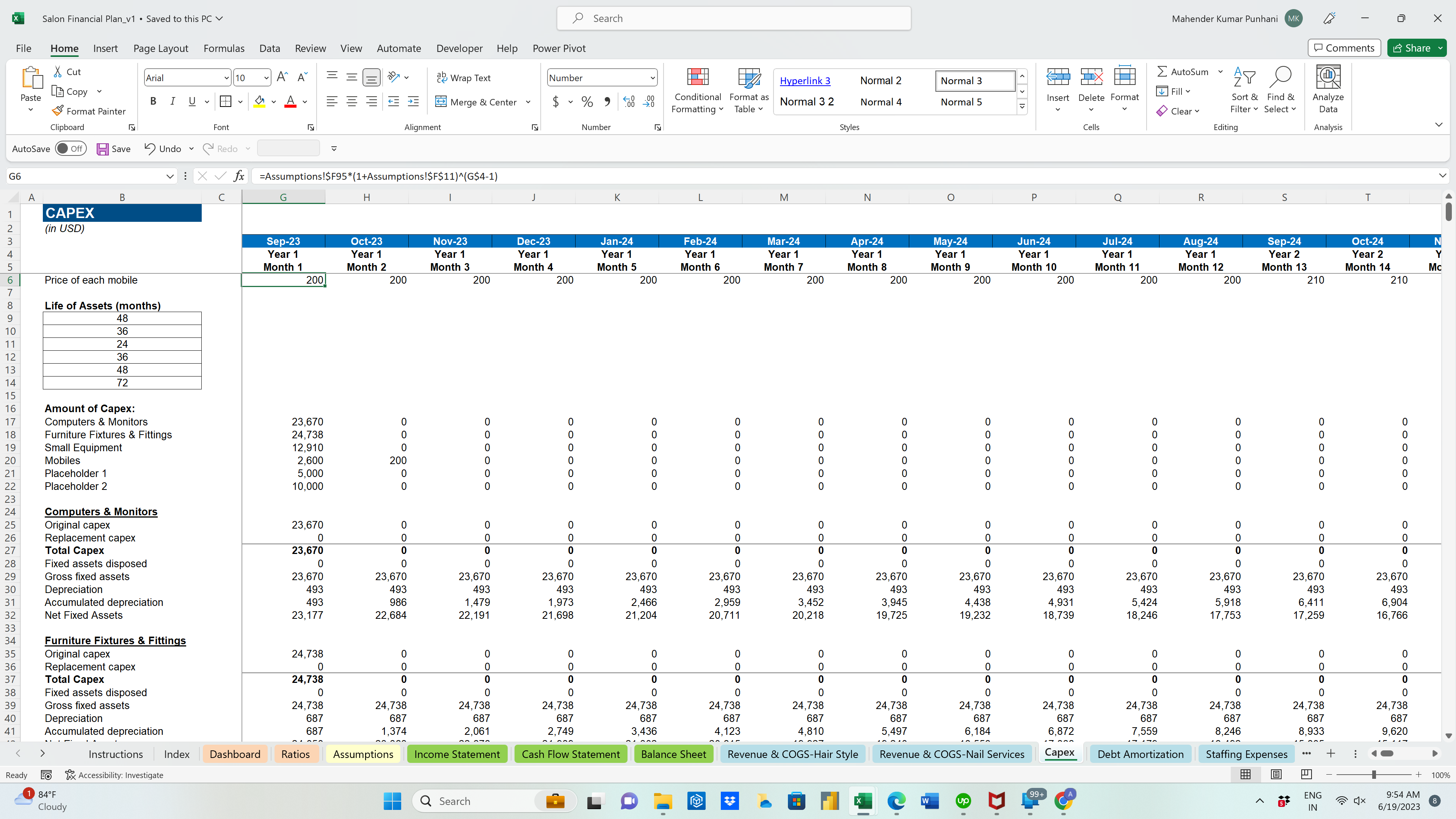 Salon Financial Model - Eloquens