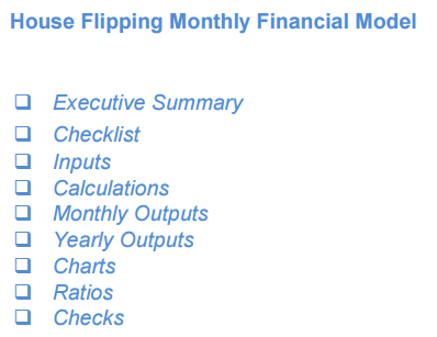 House Flipping - Rehab Financial Model - Eloquens